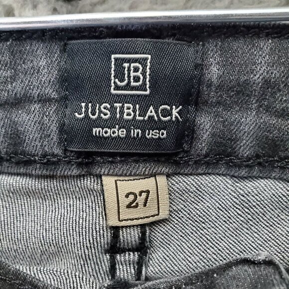 Just Black Jeans Womens Size 27 Gray Skinny Frayed Hem Stretch Denim - Picture 2 of 12